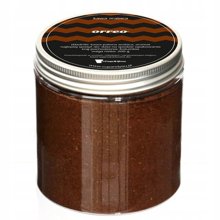 Najlepsza kawa aromatyzowana o smaku Orreo mielona ARABICA PREMIUM 200g na prezent upominek dla kobiety mężczyzny faceta mamy taty żony męża