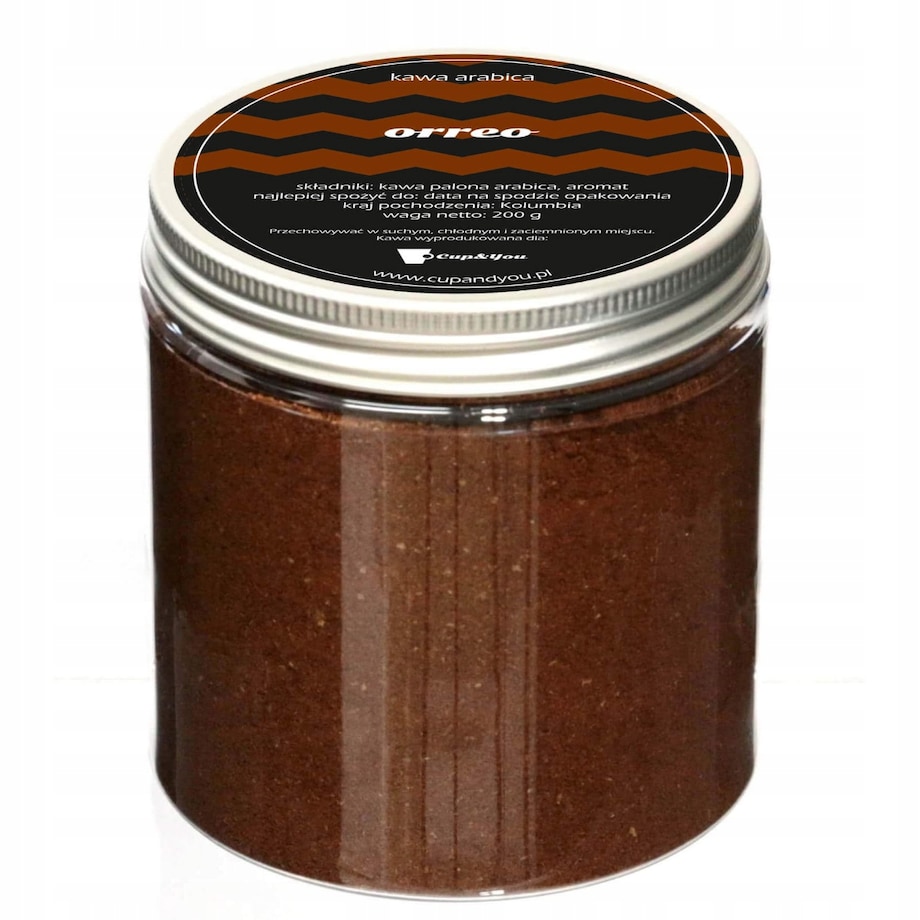 Najlepsza kawa aromatyzowana o smaku Orreo mielona ARABICA PREMIUM 200g na prezent upominek dla kobiety mężczyzny faceta mamy taty żony męża