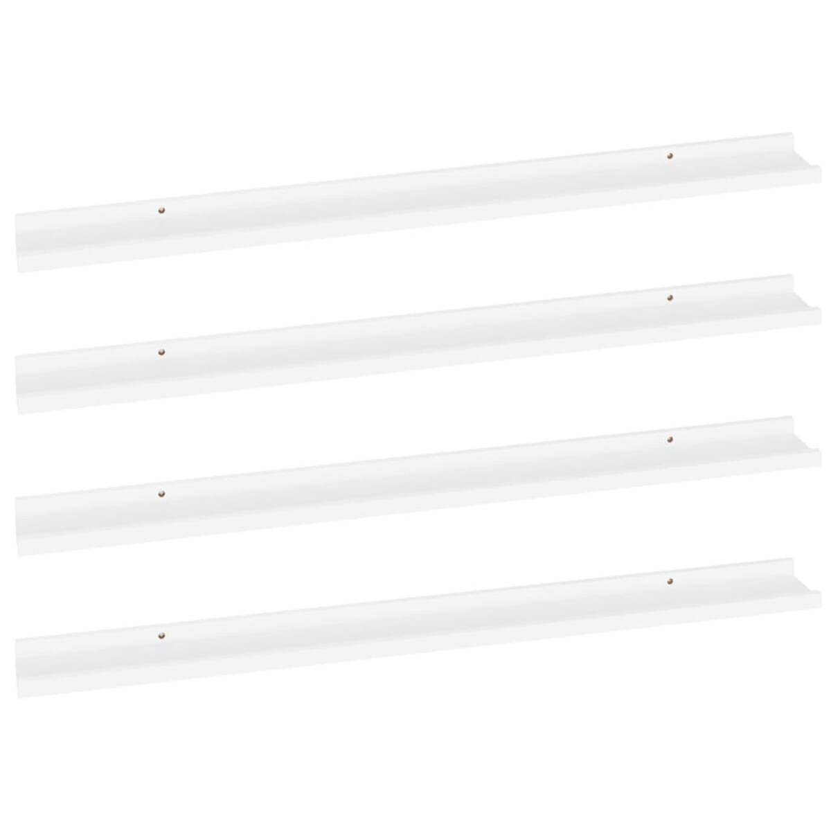 vidaXL Półki ścienne, 4 szt., białe, 100x9x3 cm