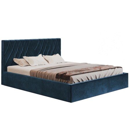 Łóżko tapicerowane z pojemnikiem 140x200 OLDO 5 Monolith 77-granatowy