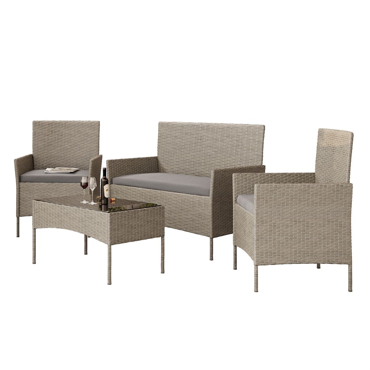 Zestaw mebli rattanowych PERGOLA szary