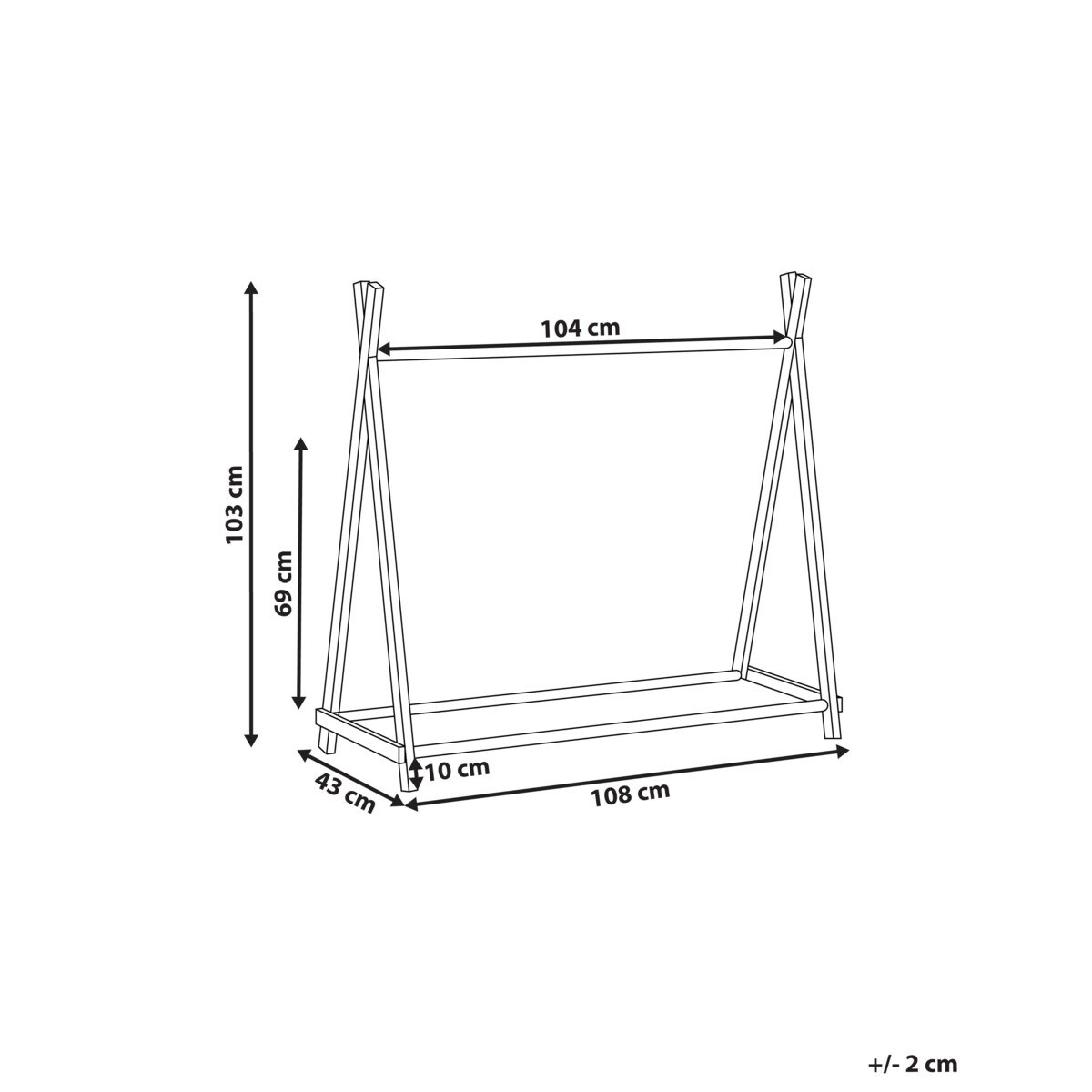 Dziecięcy wieszak na ubrania CREE Jasnobrązowy