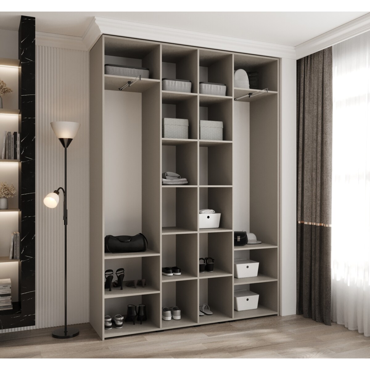 Szafa czterodrzwiowa Como 1 170 gł.40 kaszmir+czarny