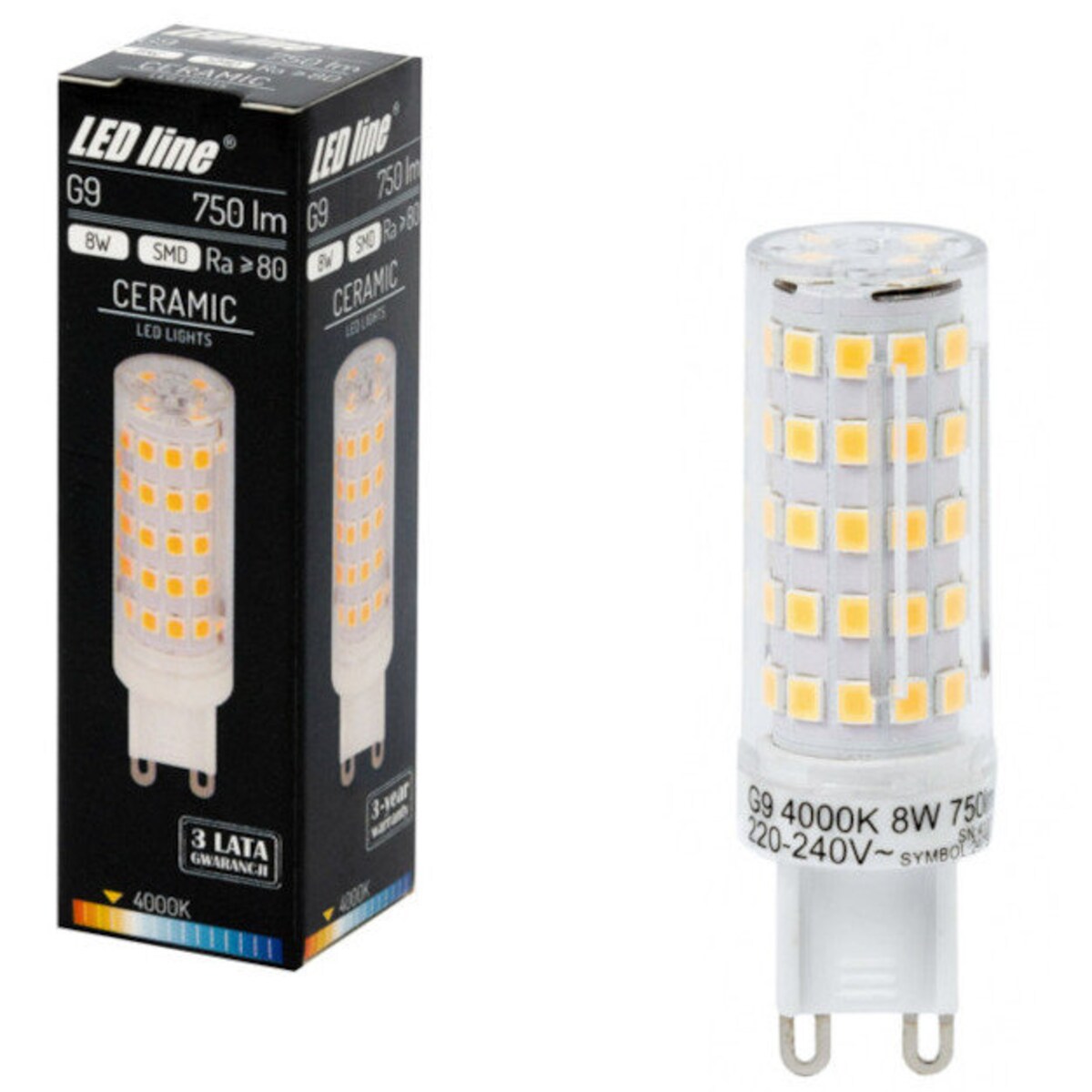 Ledowa żarówka 247910 G9 kapsułka 8W 750lm 230V biała neutralna