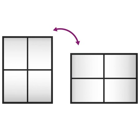vidaXL Lustro ścienne, czarne, 30x40 cm, prostokątne, żelazo