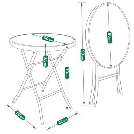 Zestaw mebli ogrodowych JUMI na balkon stół 2 krzesła