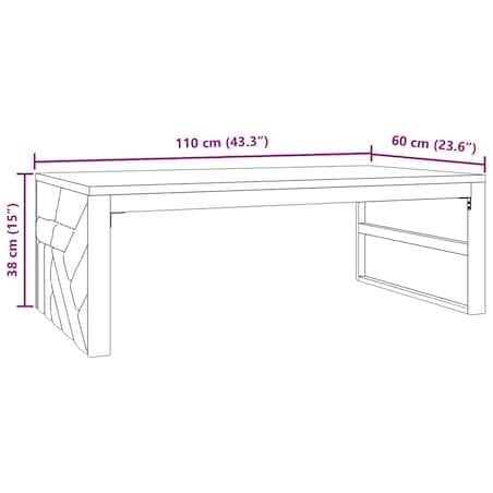 vidaXL Stolik kawowy, 110x60x38 cm, lite drewno tekowe