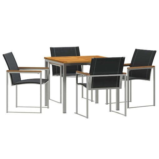 vidaXL Zestawdojedzeniawogrodzie 5 pcs DrewnoTekowe