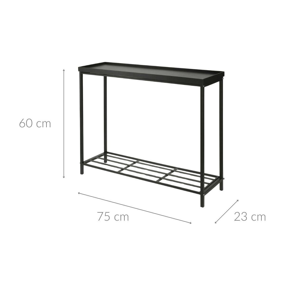 Stolik boczny do kanapy, wąski, czarny, 75 x 23 x 60 cm