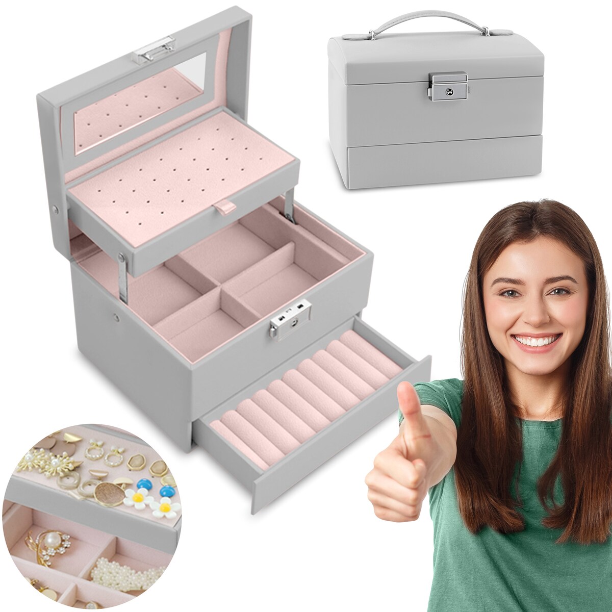 Szkatułka na biżuterię skrzynka pudełko kuferek Massido