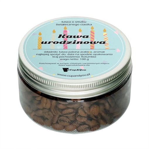 Wysokogatunkowa Kawa aromatyzowana o smaku świątecznego ciastka, spakowana w eleganckie pudełko - 100g ziaren 100% Arabica