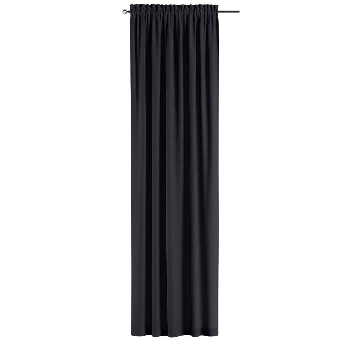 Zasłona na kanale z grzywką 1 szt. 130x260 czarny