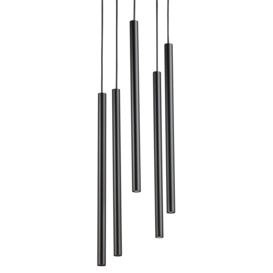 Okrągła lampa wisząca tuby Sopel 33625 Sigma wielopunktowa czarna