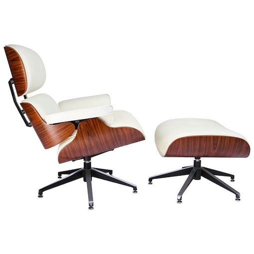 Wygodny fotel pokojowy Lounge biały sklejka różana, King Home