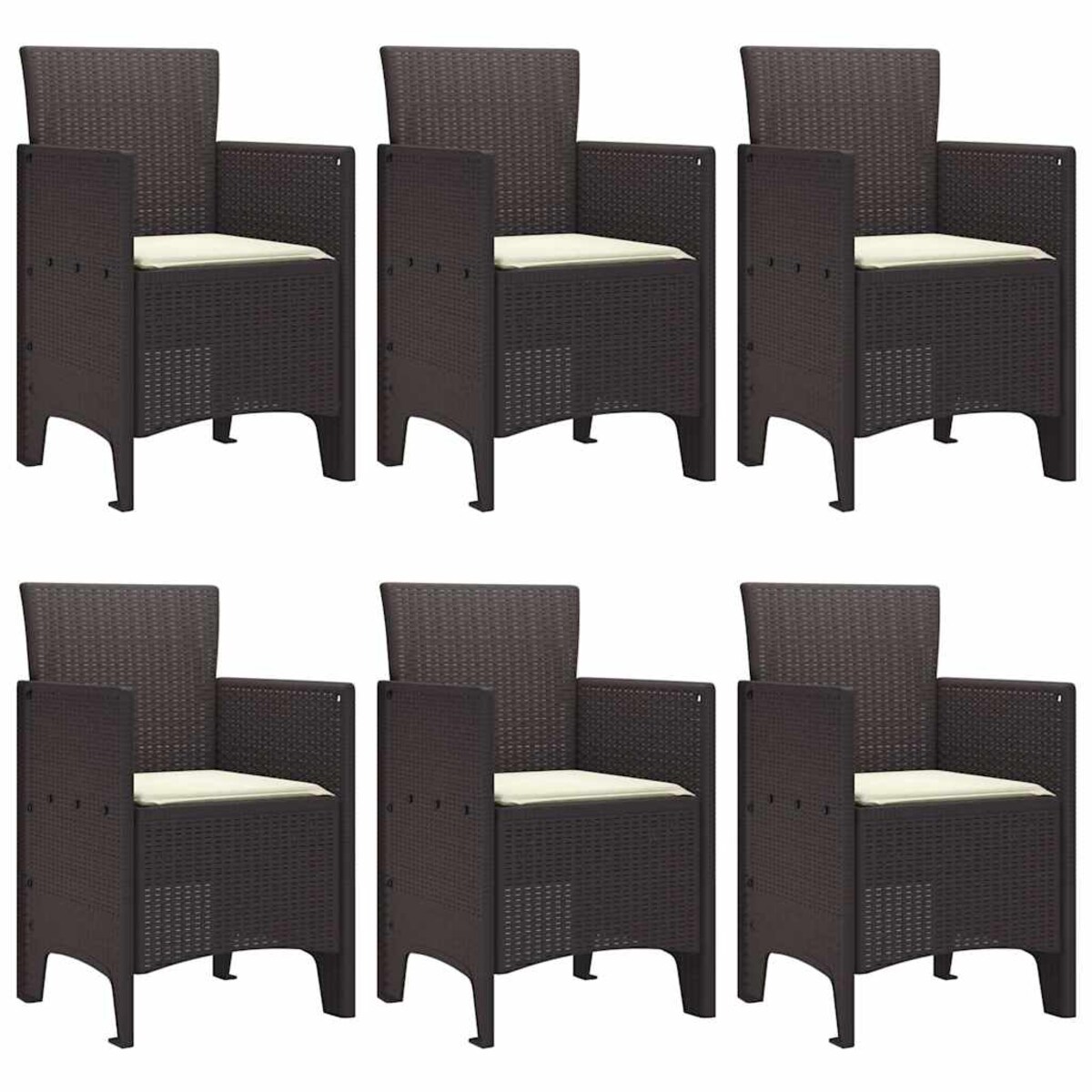 vidaXL Zestaw do jadalni w ogrodzie 7 pcs Brązowy Rattan Polt