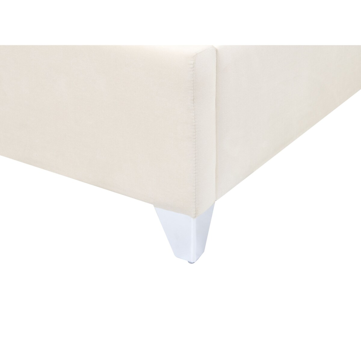 Łóżko welurowe 180 x 200 cm złamana biel LUBBON