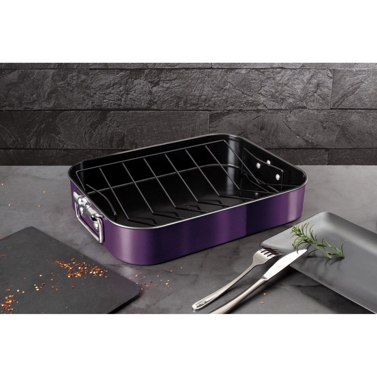 Brytfanna do pieczenia z rusztem 41.5x32cm BERLINGER HAUS Purple Eclipse