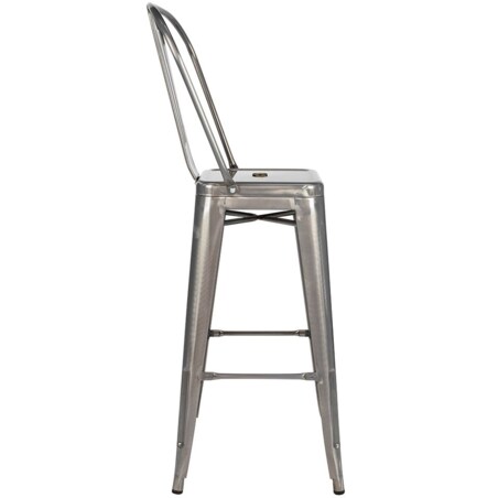 Krzesło metalowe Tower Big Back KH010100969 nowoczesne szare