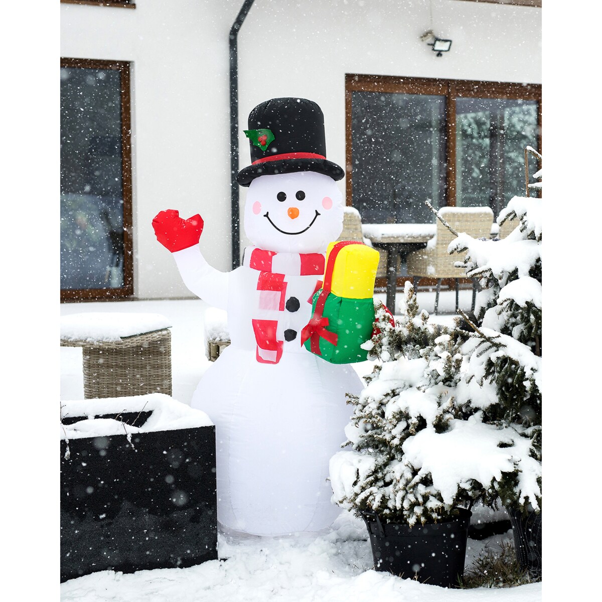 Bałwan Nadmuchiwany Świecący Duży Pompowany Led 150Cm Dmuchaniec