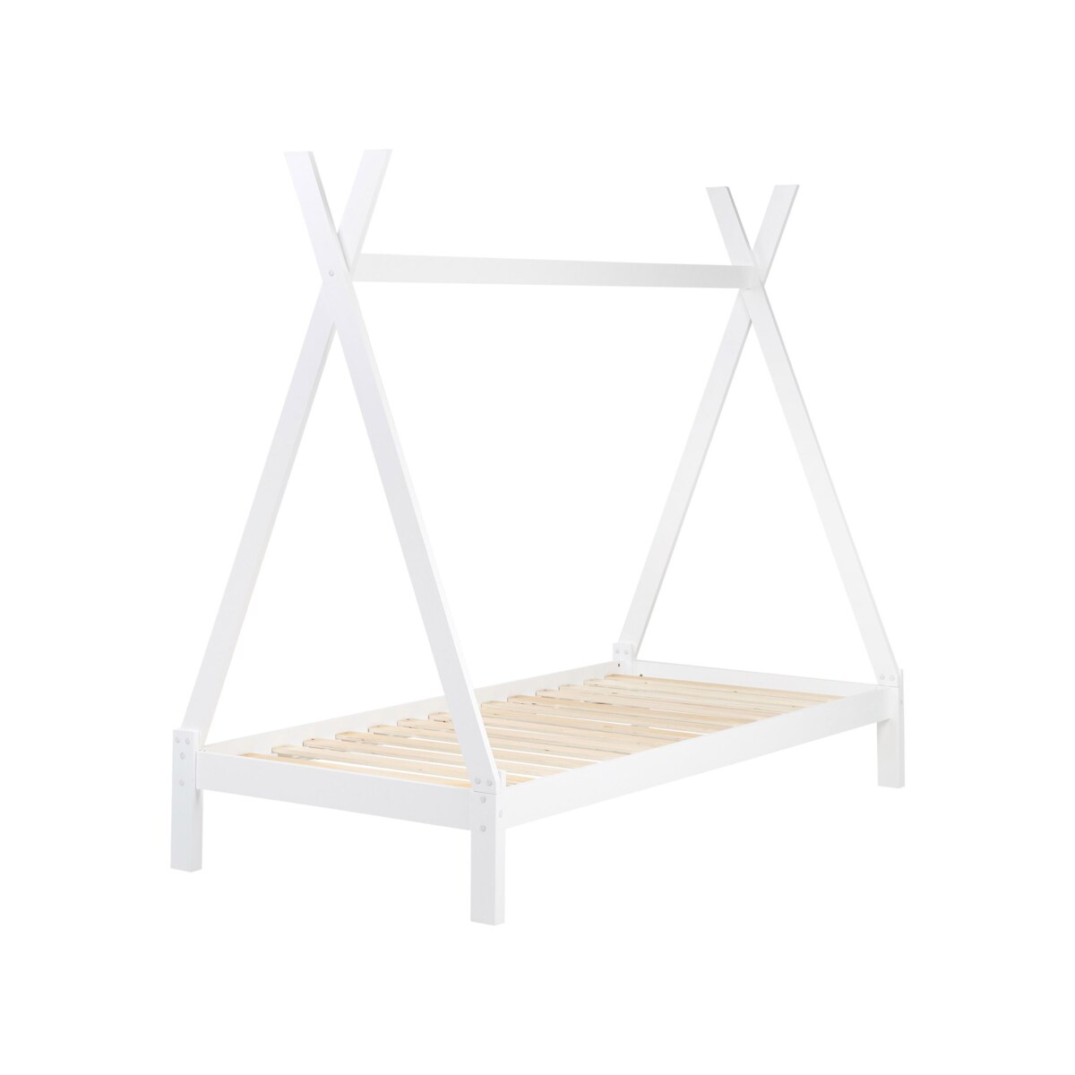 Łóżko dziecięce tipi drewniane 90 x 200 cm białe DEVAY