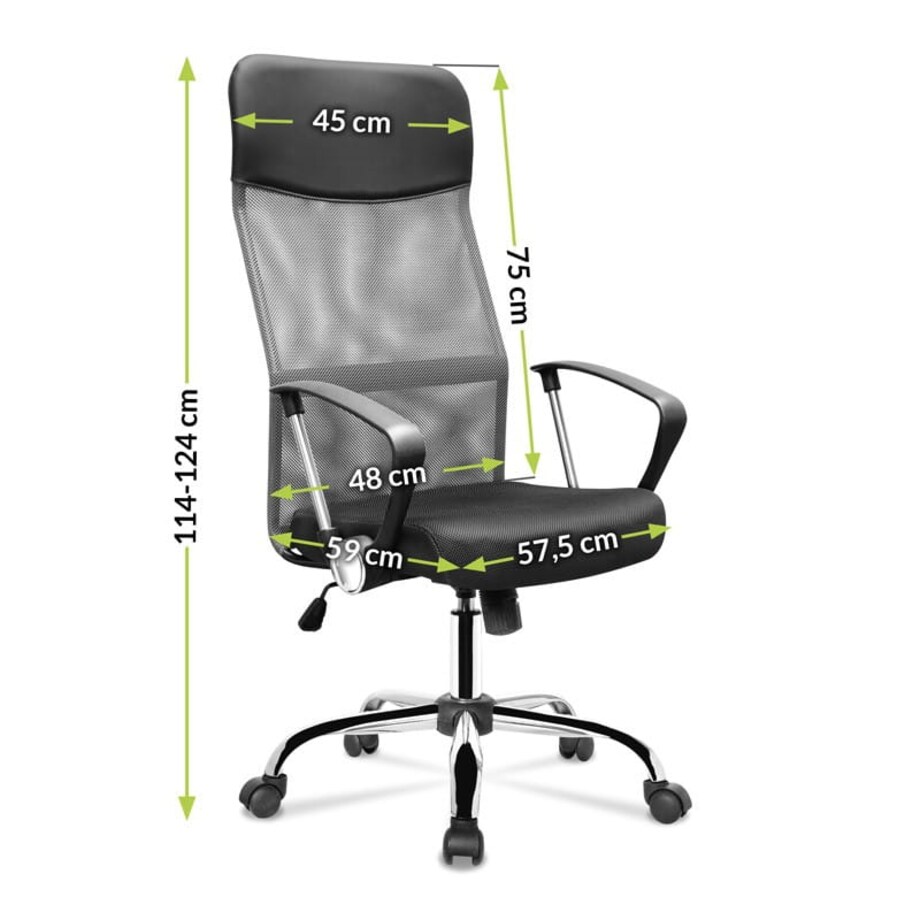 ERGONOMICZNY FOTEL OBROTOWY - SZARO-CZARNY