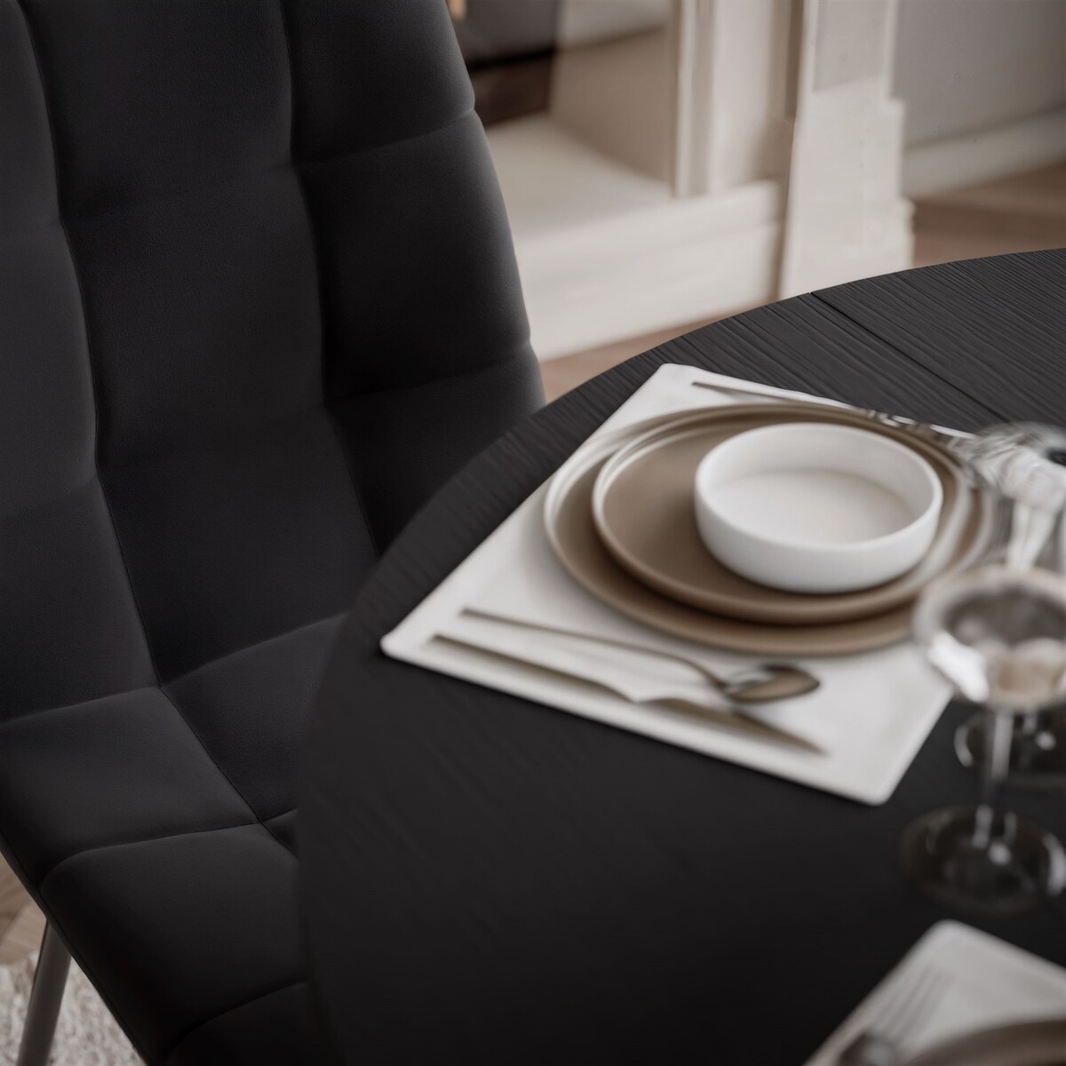 Rozkładany stół LUMI, czarny