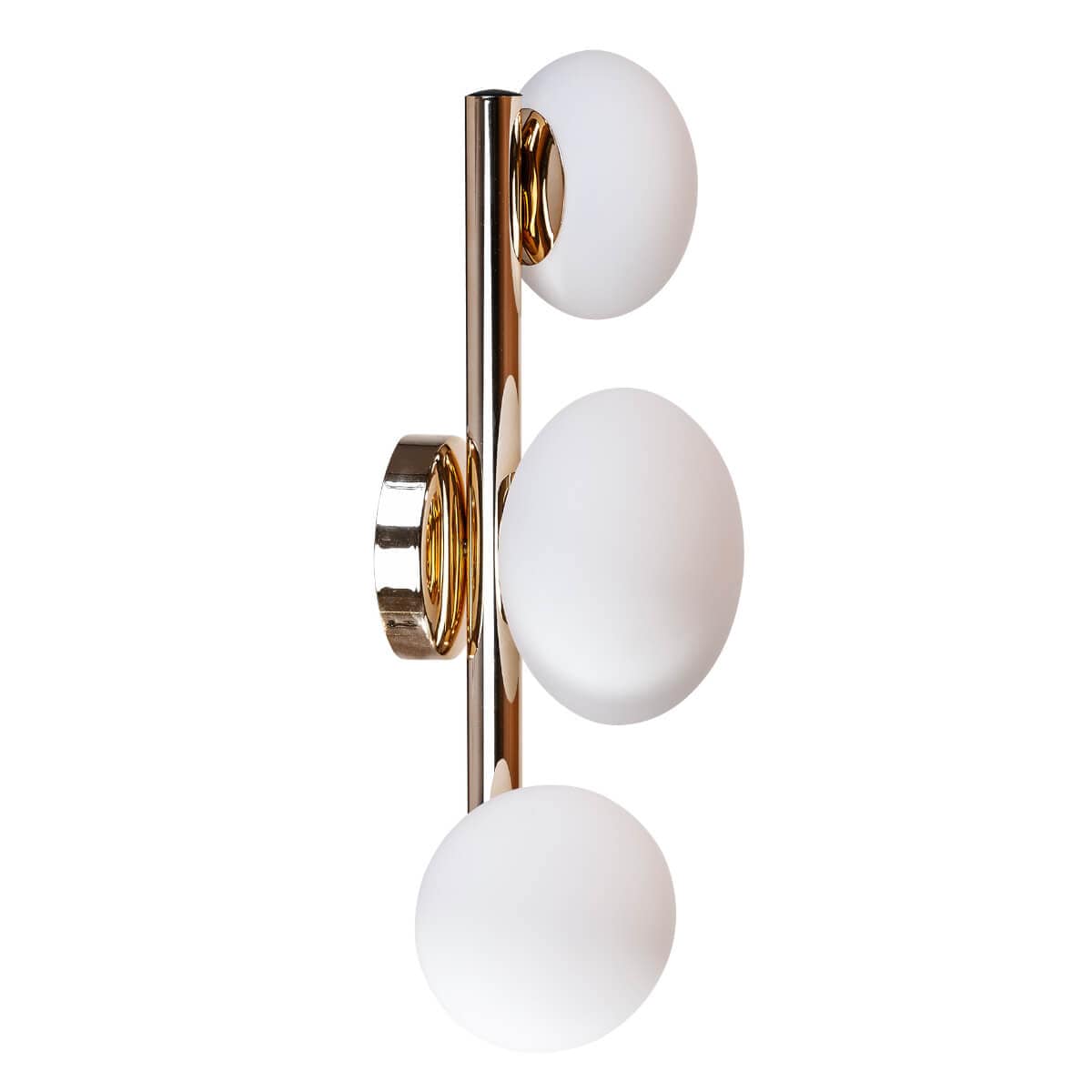 Potrójny kinkiet ścienny Omi 1179 Zumaline kulista do pokoju złota biała