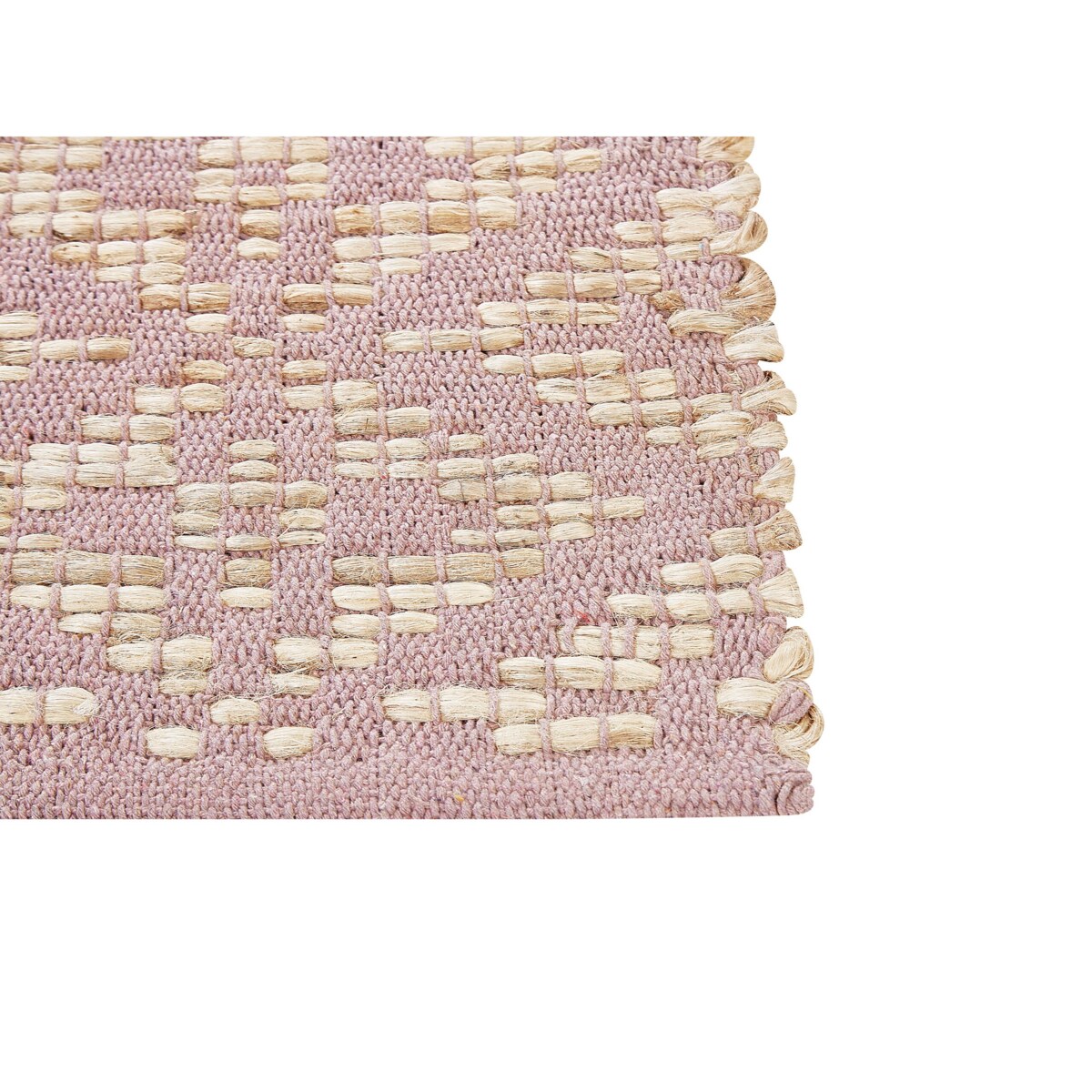 Dywan bawełniany 160 x 230 cm beżowy z różowym GERZE