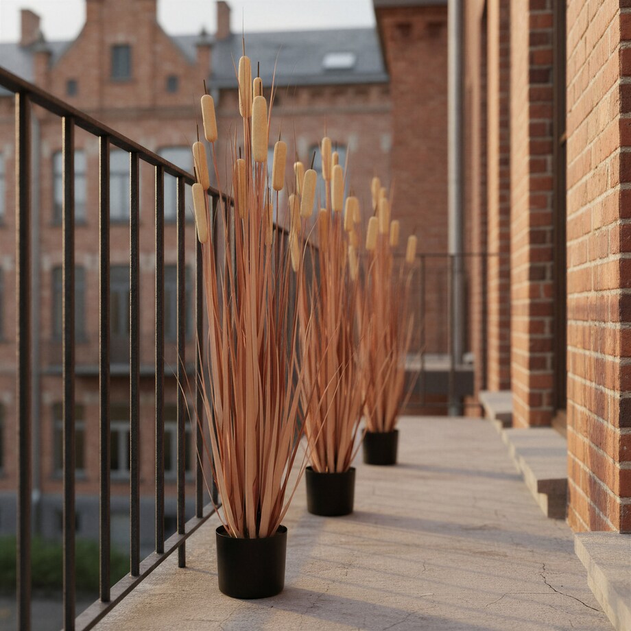 Roślina Sztuczna Trawa W Doniczce 125 Cm Wysokości Różowa Jak Żywa Ozdoba