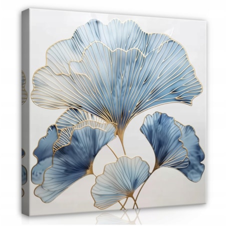 OBRAZ MIŁORZĄB ELEGANCKI ZŁOTO TURKUS NA PŁÓTNIE DO SYPIALNI SALONU 80x80