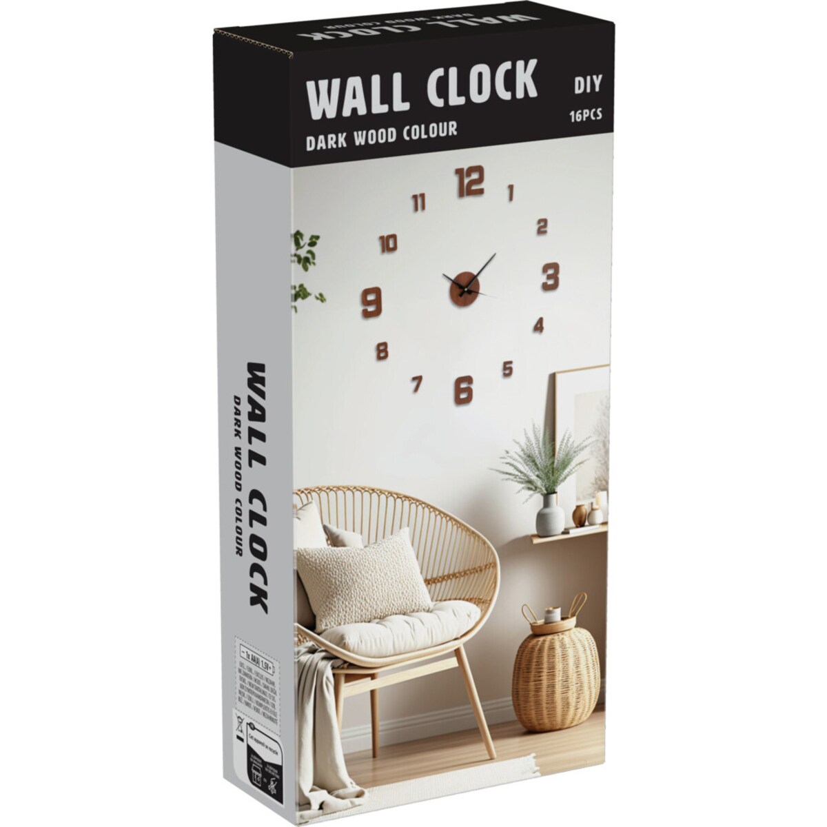 Zegar ścienny 3D TETI do przyklejania