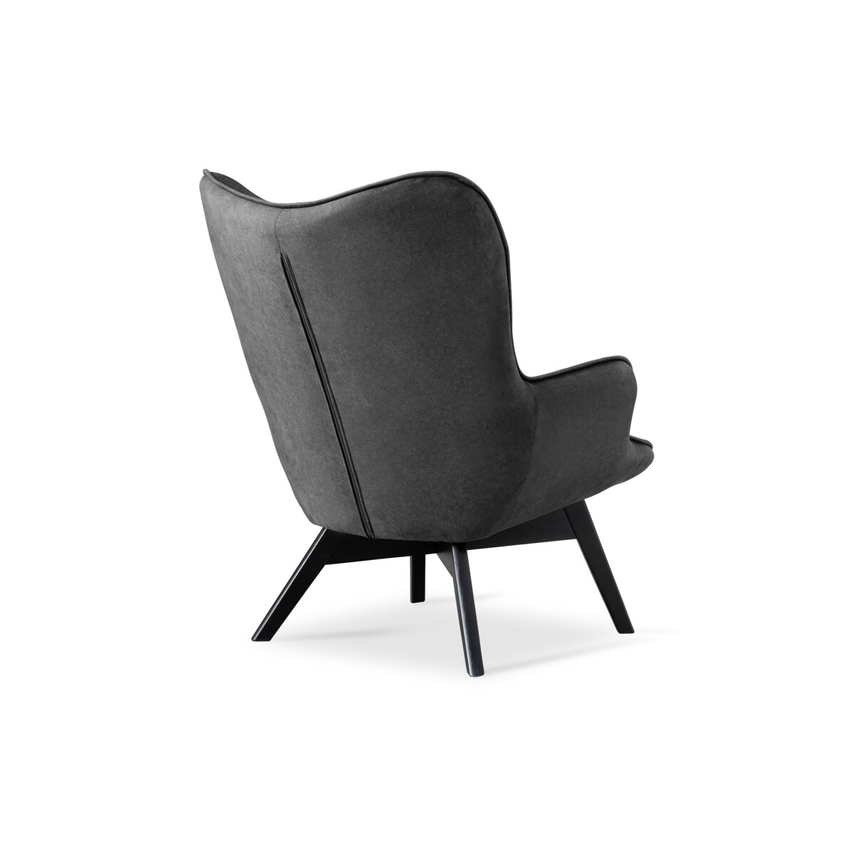 KONSIMO GLORI Fotel relaksacyjny welurowy z pikowaniem w kolorze grafitowym