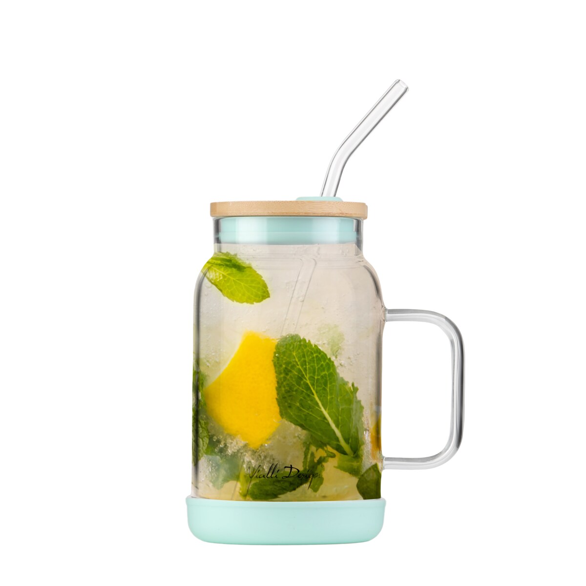 Słoik ze słomką 600 ml miętowy Fuori 29859