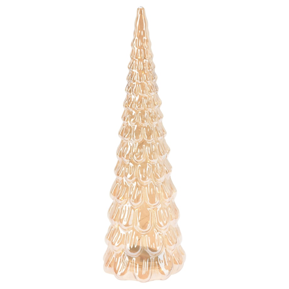 Szklana choinka z dekoracją LED, 38 cm