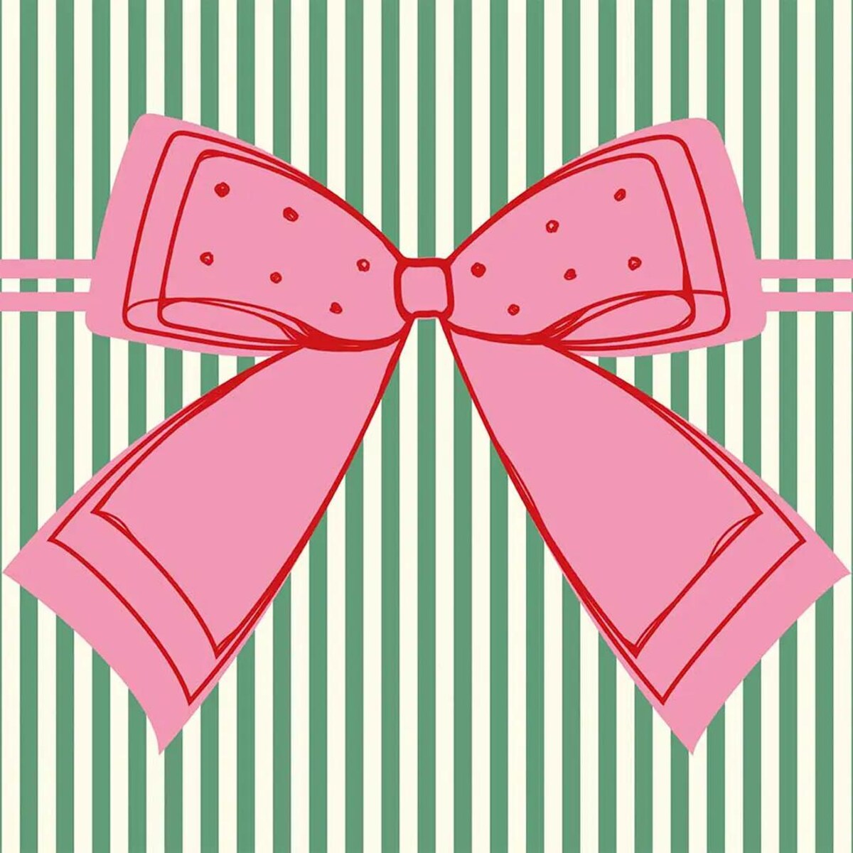 Podkładki świąteczne - Kokardka - zielone paski