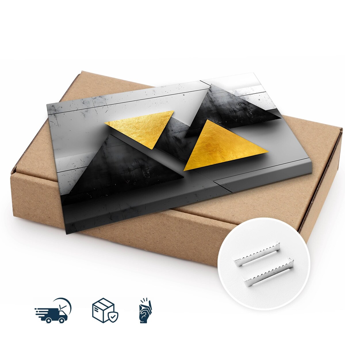 Obraz Ścienny Do Salonu Kształty Geometryczne Abstrakcja Efekt 3D 70x50cm