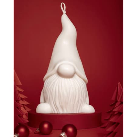 Świąteczny skrzat XXL z wosku sojowego – bezzapachowa świeca dekoracyjna