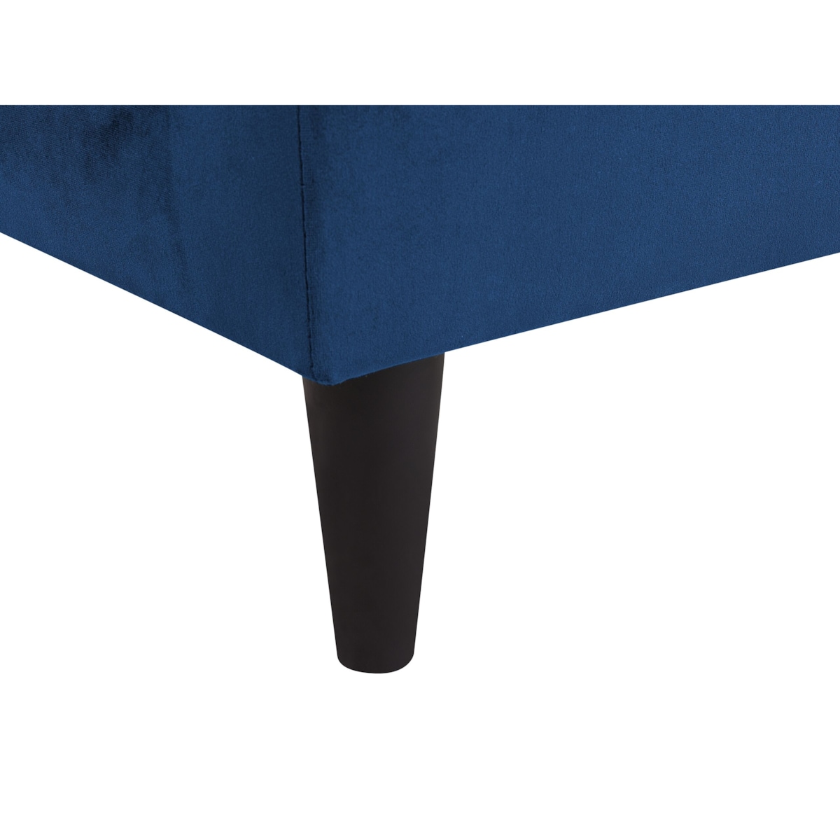 Szezlong welurowy lewostronny niebieski LUIRO