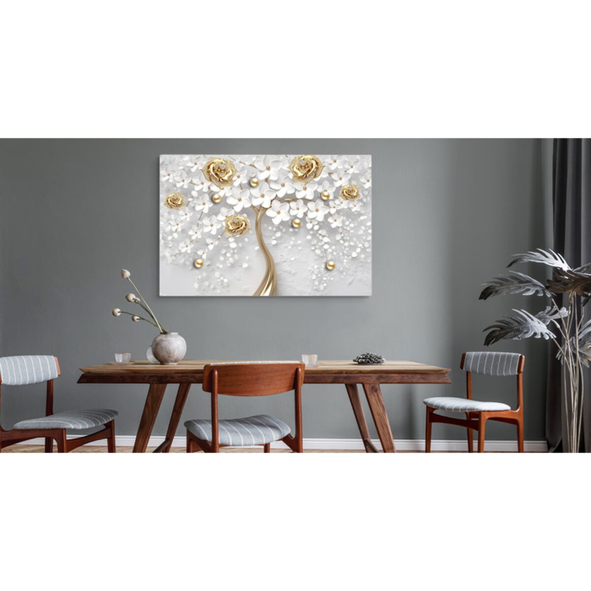 Obraz Na Płótnie Abstrakcyjne Róże Na Drzewie 70x50cm