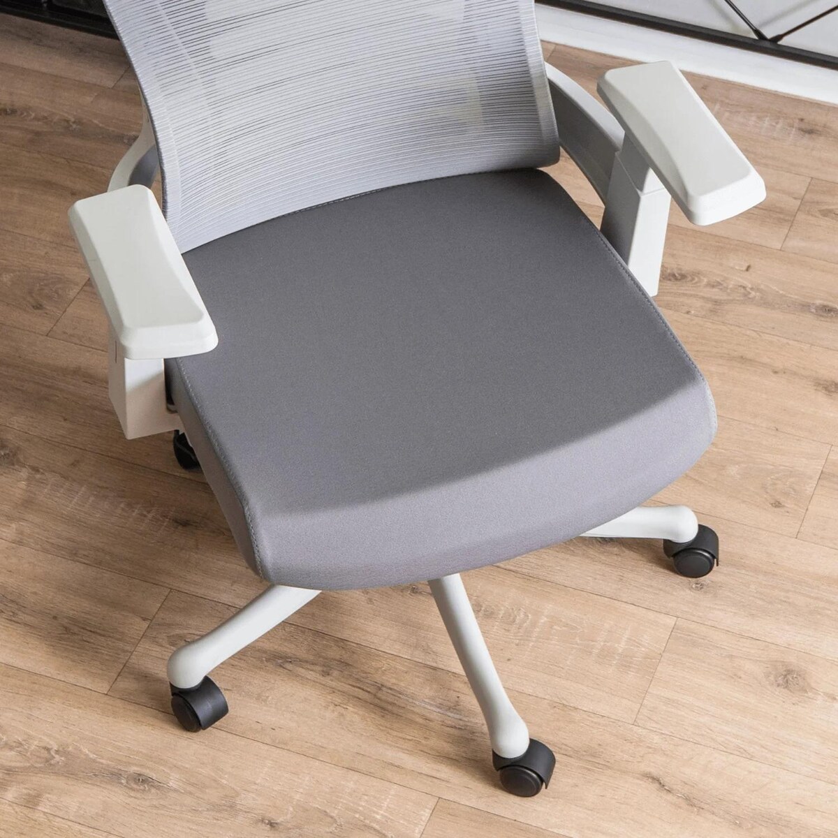 Biurowe Krzesło Obrotowe Ergonomiczne Fotel Tapicerowany Szary CARET 2