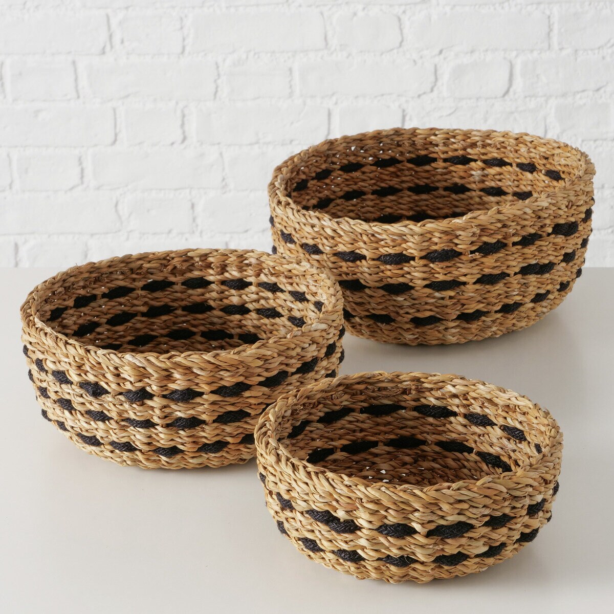 Zestaw okrągłych koszyków ozdobnych BOKAR, 3 szt. Ø 21-30 cm