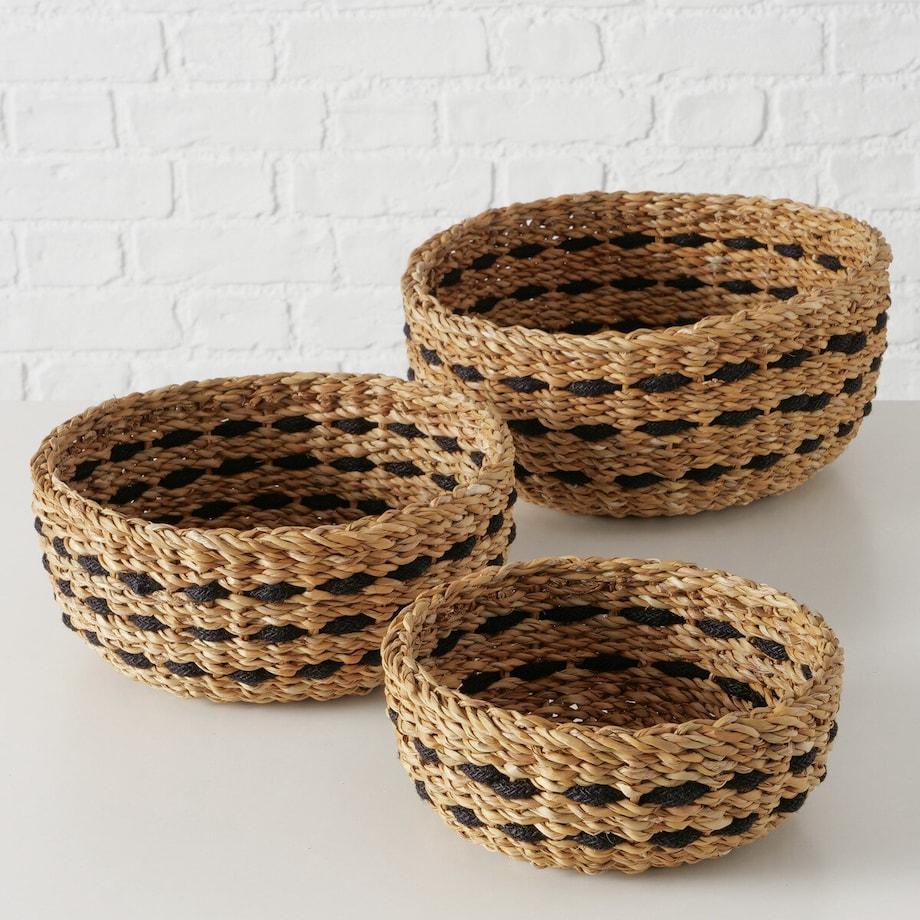 Zestaw okrągłych koszyków ozdobnych BOKAR, 3 szt. Ø 21-30 cm