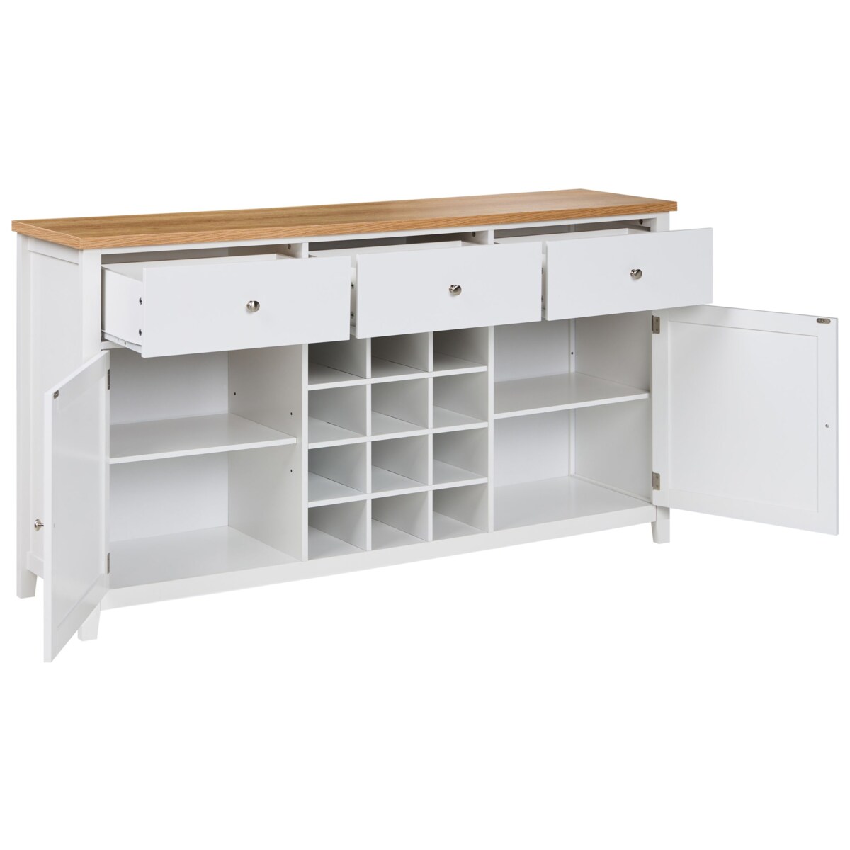 Szafka z półką na wino LUCASTON Biały