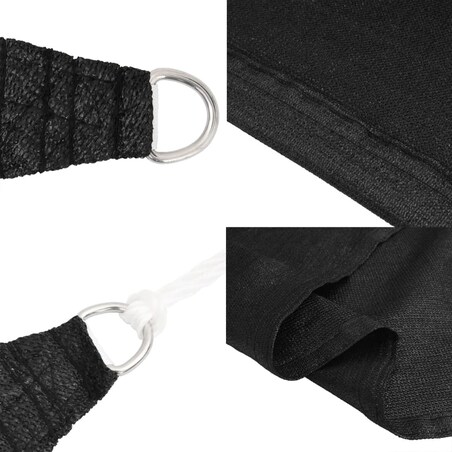 vidaXL Żagiel przeciwsłoneczny, 160 g/m², czarny, 4x4x5,8 m, HDPE