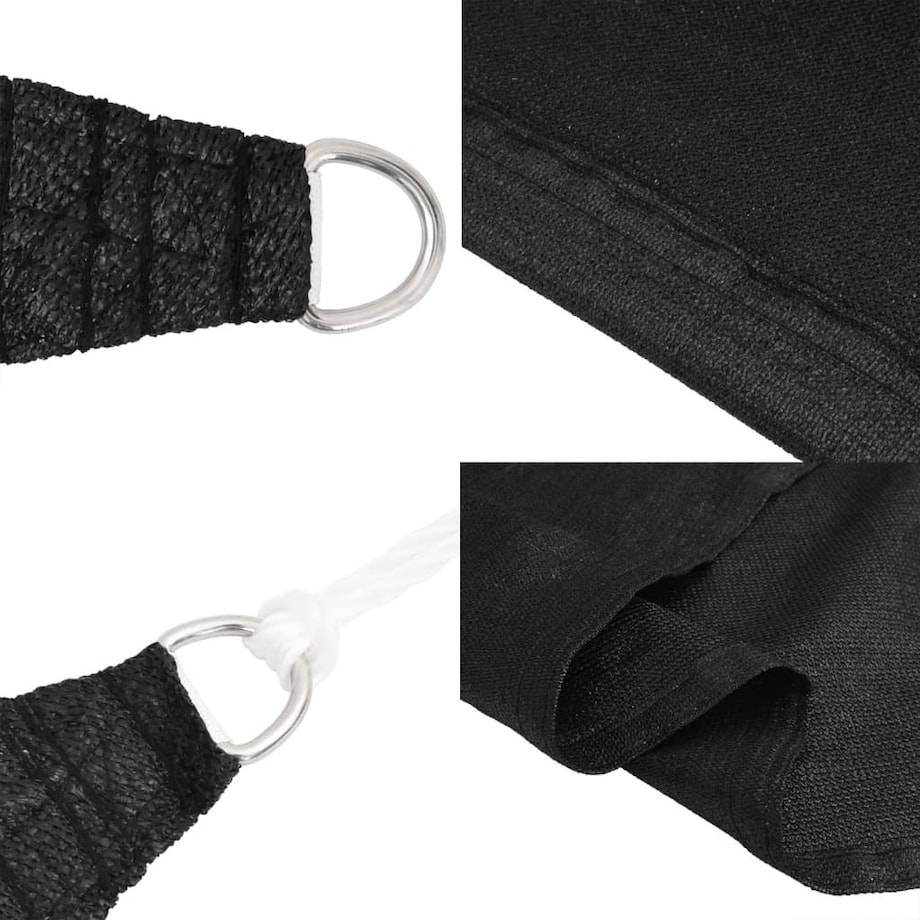 vidaXL Żagiel przeciwsłoneczny, 160 g/m², czarny, 4x4x5,8 m, HDPE