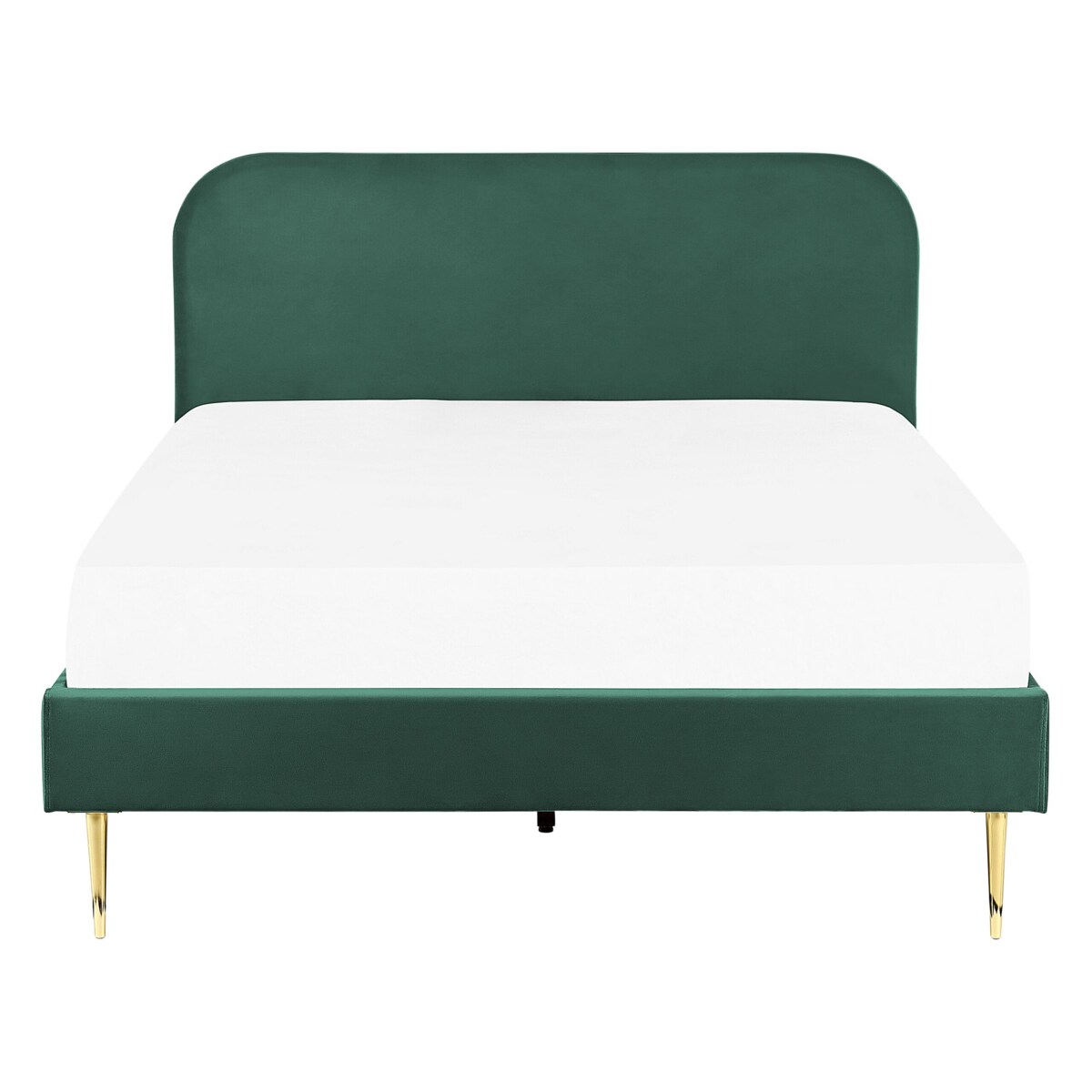 Łóżko welurowe 140 x 200 cm zielone FLAYAT