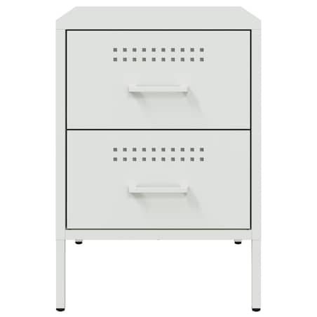vidaXL Szafka nocna, biała, 36x39x50,5 cm, stal