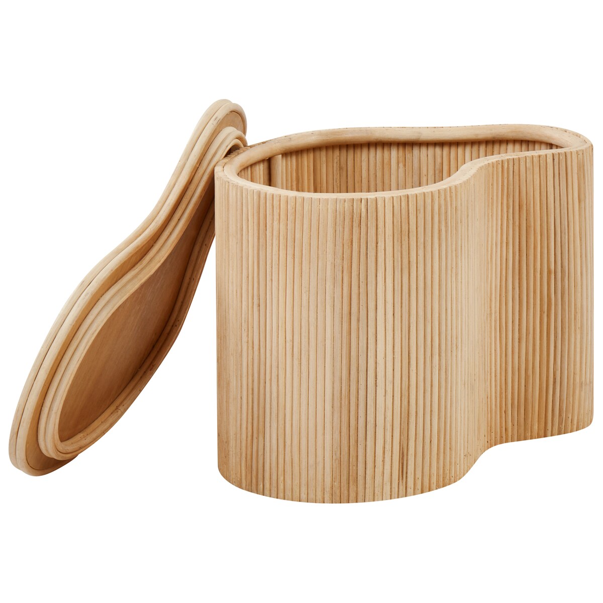 Zestaw 2 stolików kawowych SALANTI Rattan Naturalny ze schowkiem