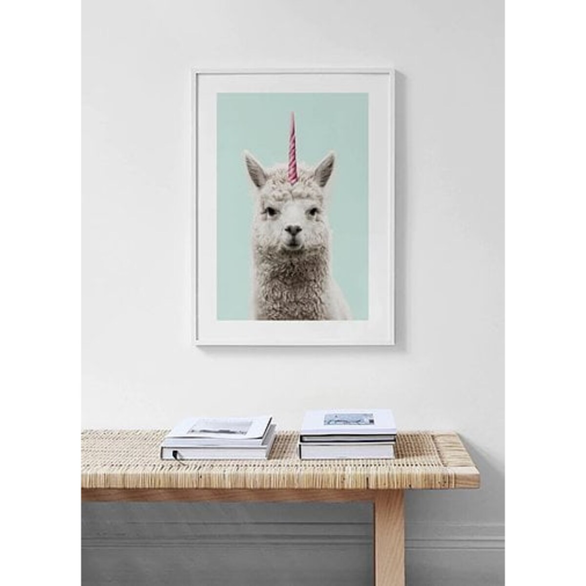 Poster Story, Plakat, Obraz - Lama Jednorożec, wymiary 21 x 30 cm