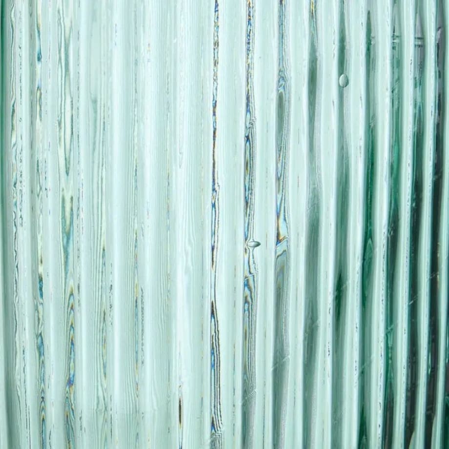 Wazon szklany, prążkowany Luz, 72 cm, miętowy